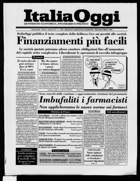 Italia oggi : quotidiano di economia finanza e politica